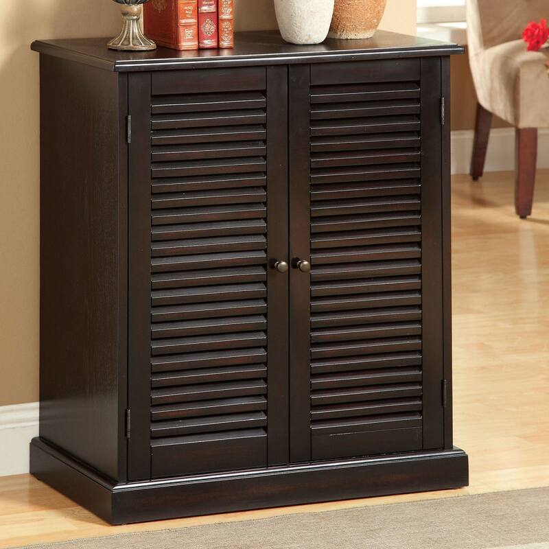 30'' Modern Transitional Design 1pc Shoe Cabinet Adjustable Shelves - Espresso