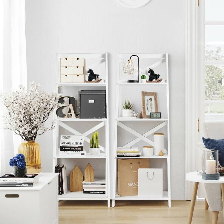 4-Tier Wood Display Storage Bookshelf - 20.0" x 18.1" x 56.3" (L x W x H)