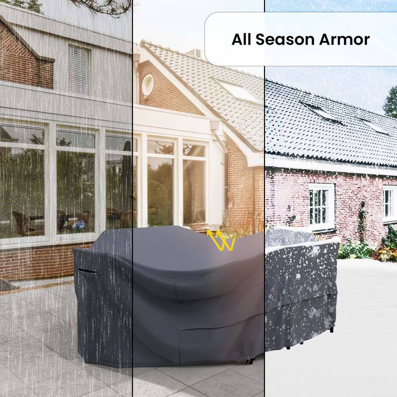 Lacoo PE Rectangular Waterproof Outdoor Dining Set Patio Cover - 33.5 x 77 x 53