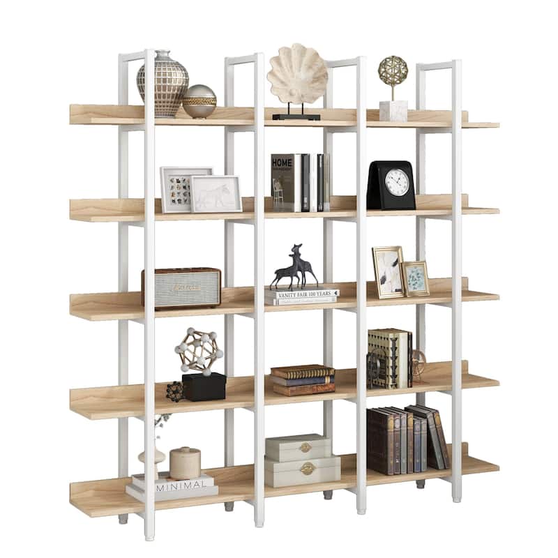 5 Tier MDF Board Bookcase Home Office Open Bookshelf