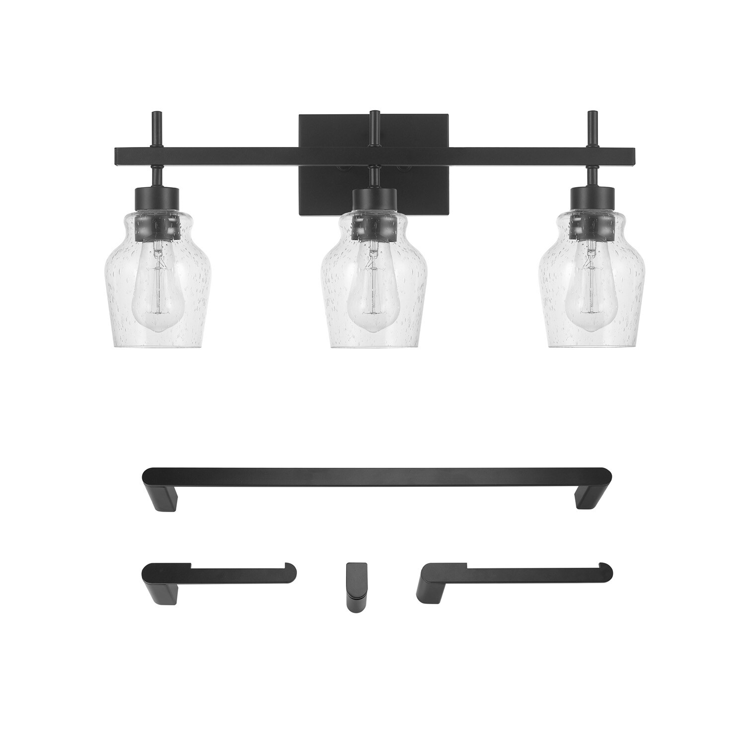 Bunbury 5-Piece All-In-One Matte Black Bathroom Set - one size