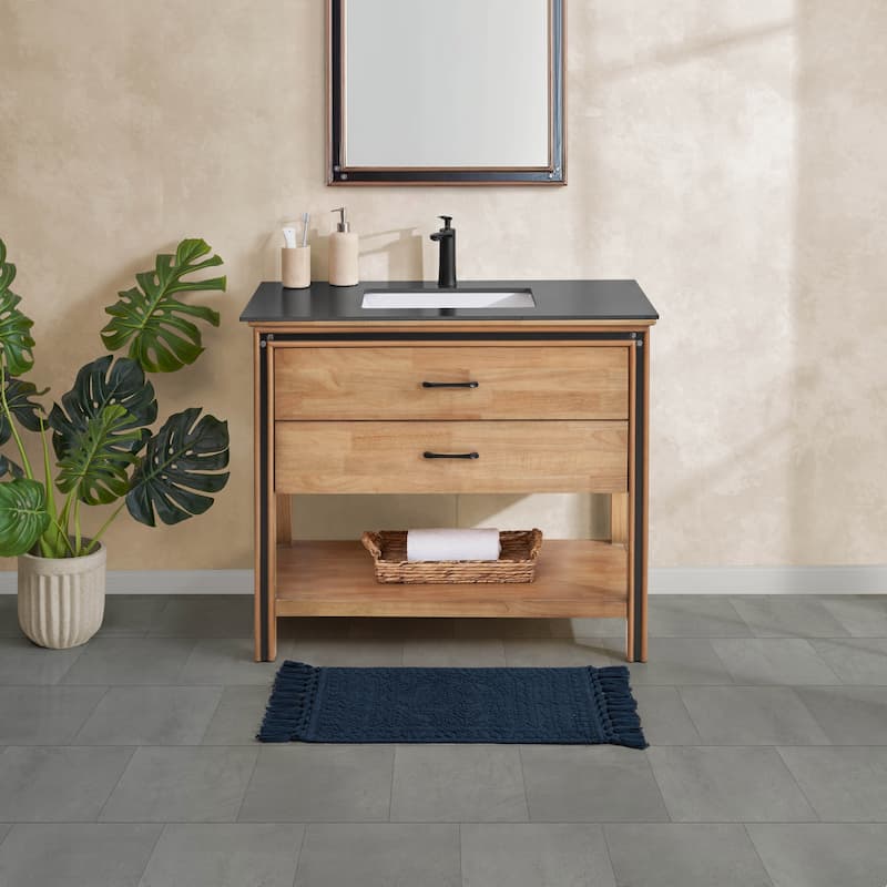 French Connection Nellore Fringe Cotton Bath Rug