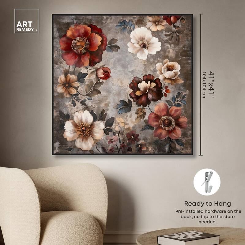 Dusk Dahlias Canvas by Art Remedy