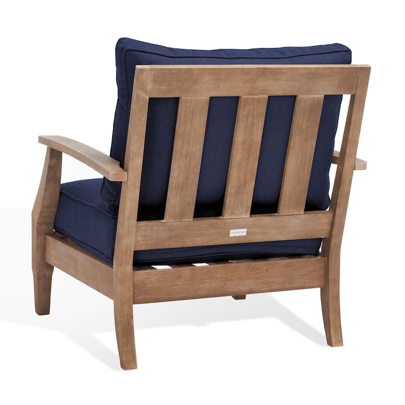 SAFAVIEH Couture Outdoor Patio Furniture Martinique Wood Arm Chair - 31"W x 36"D x 33"H