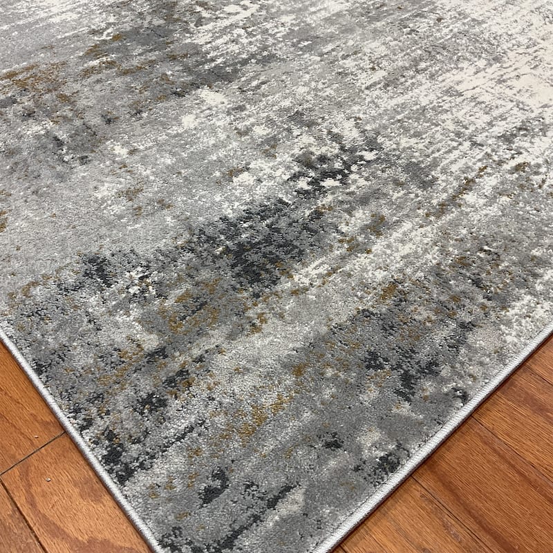 HERAT ORIENTAL Turkish Modern Erased Design Wool & Silk Rug - 5'3" x 7'7"