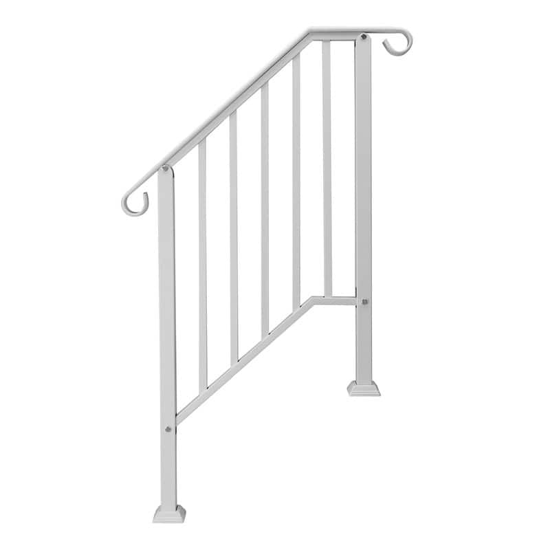 Outdoor Wrought Iron Handrail - White - 31.5''W