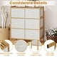 preview thumbnail 9 of 8, Gymax Fabric Dresser w/ 6 Drawers Bamboo Storage Tower w/ 6 Folding