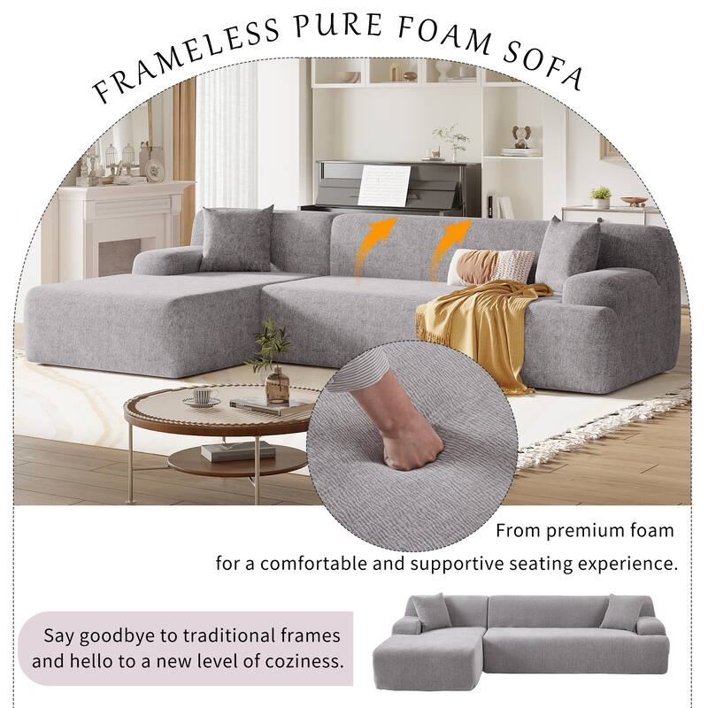 Modern Large L-Shape Modular Sectional Sofa for Living Room, Bedroom, Salon,2 Piece Free Combination,Simplified Style