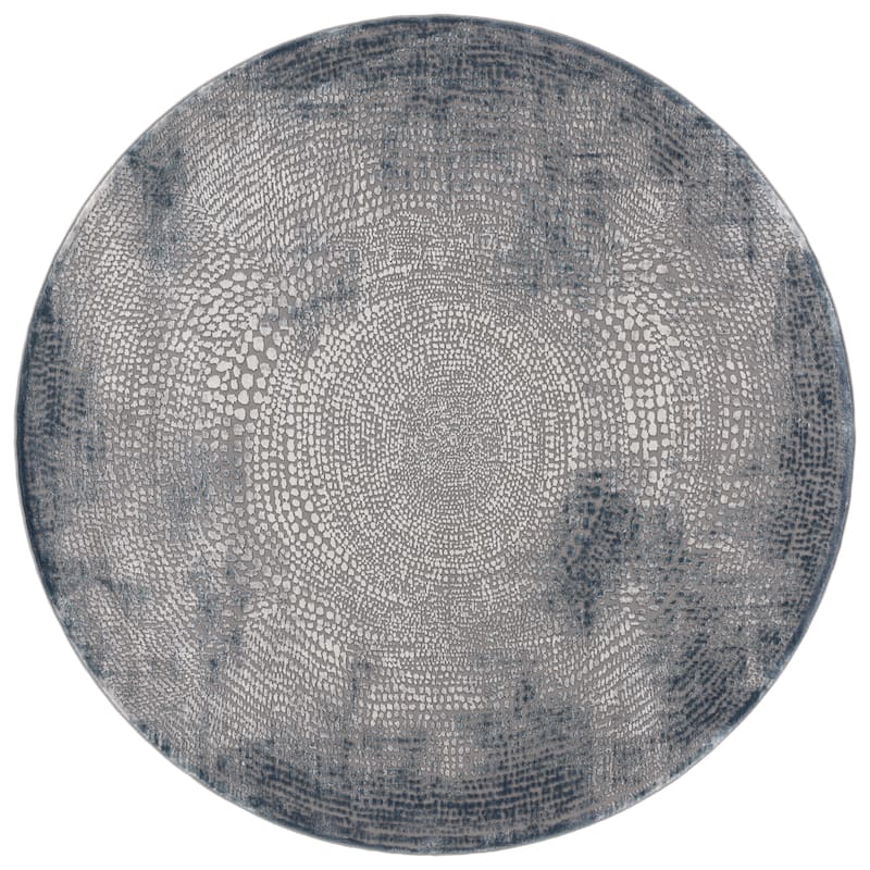 SAFAVIEH Meadow Shakila Modern Abstract Rug - 6'7" Round - Blue/Ivory - Round