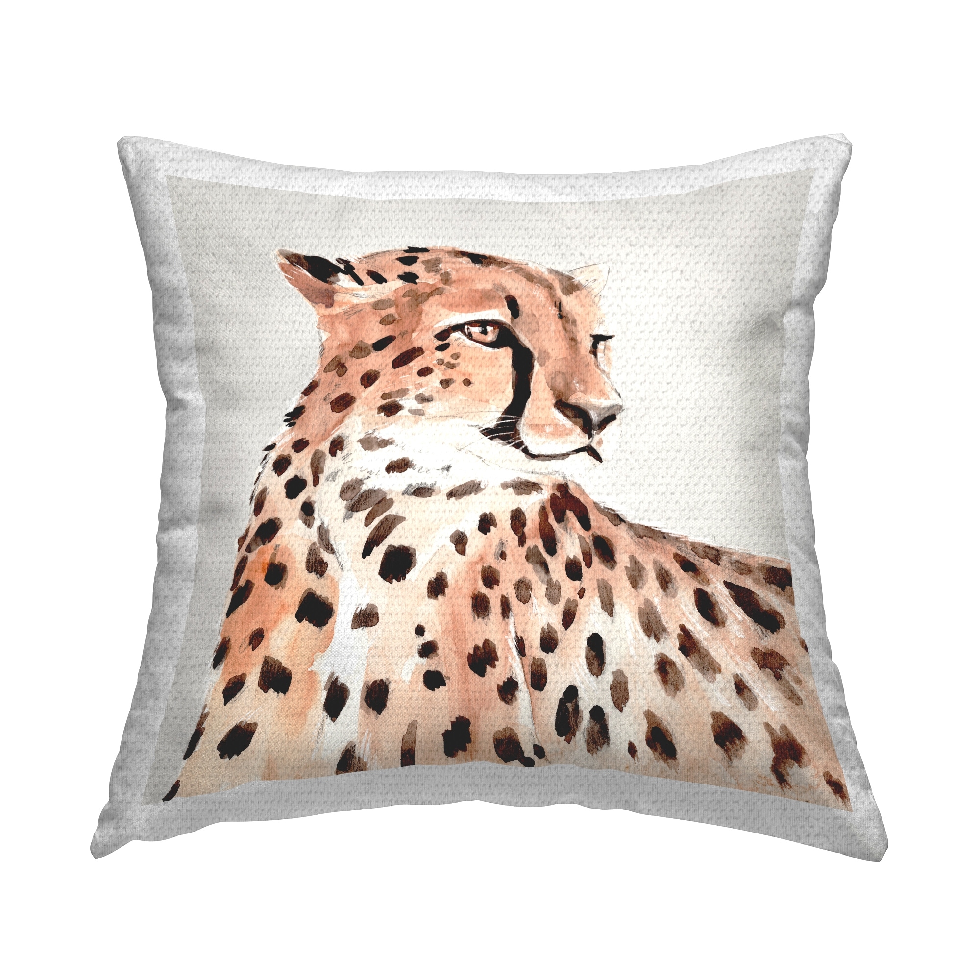 Stupell Wild Cheetah Portrait Printed Outdoor Throw Pillow Design by Annie Warren