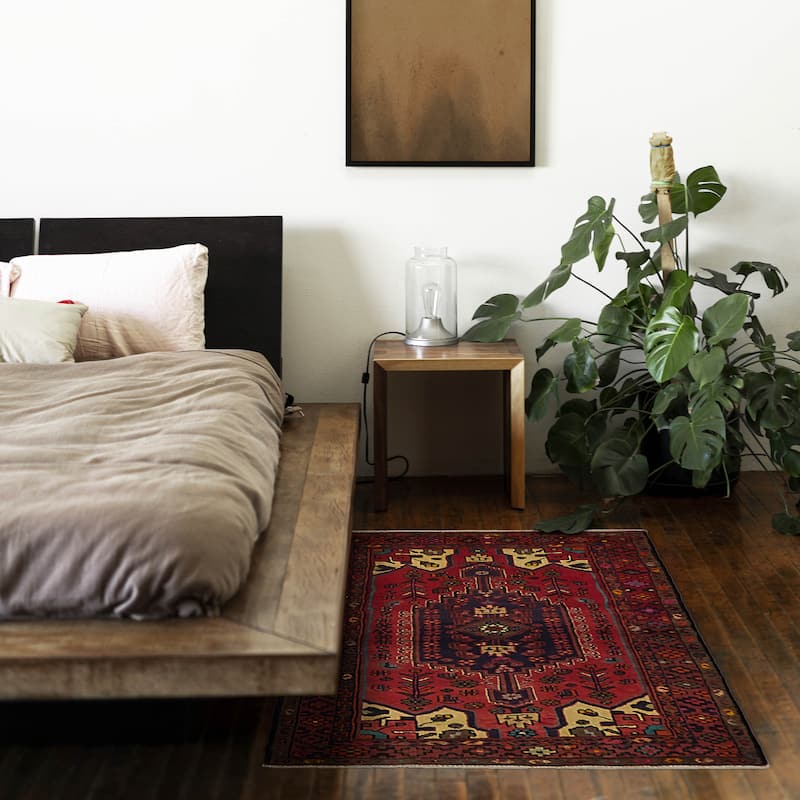 ECARPETGALLERY Hand-knotted Andelz Red Wool Rug - 3'2 x 4'7