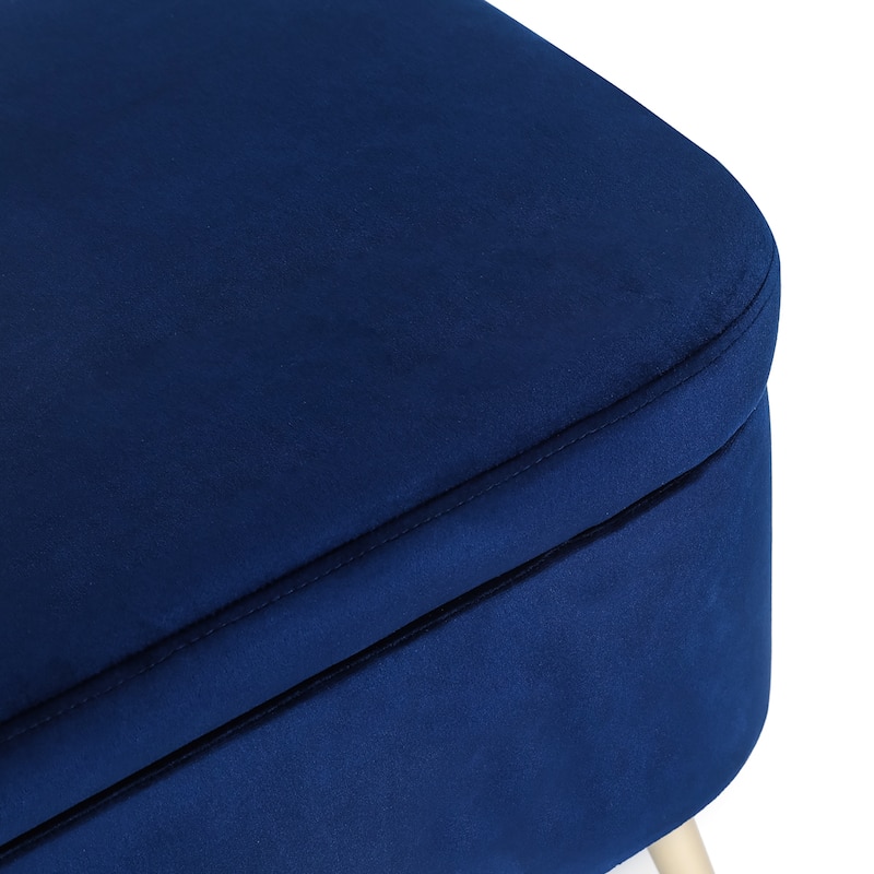 Adeco Velvet Storage Ottoman Footrest Lift Top Storage Ottoman Bench