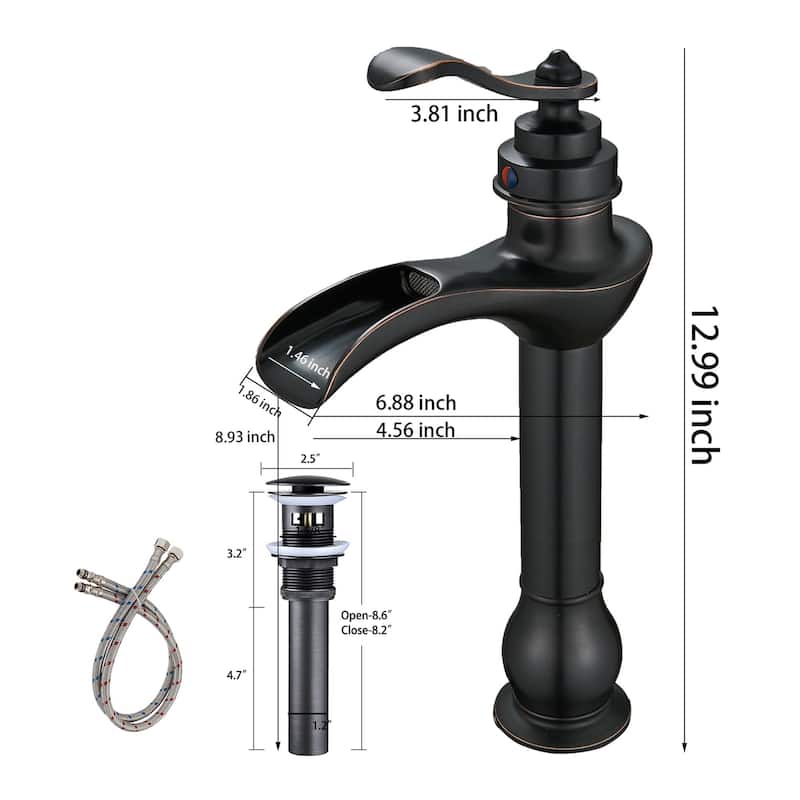 Vessel Sink Bathroom Faucet with Drain Assembly-Oil Rubbed Bronze