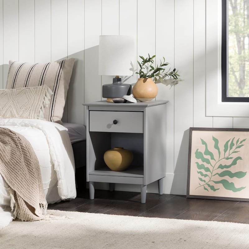 Walker Edison Bullrushes 1-drawer Solid Wood Nightstand