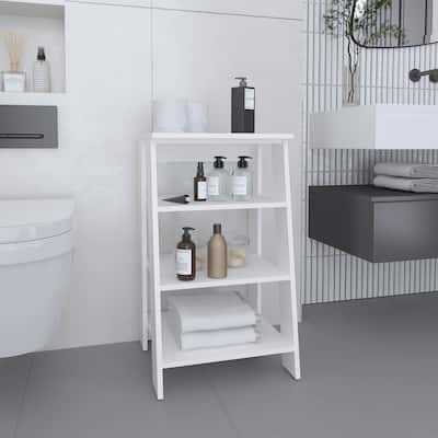Linen Cabinet 29.7"H, Four Shelves, Vertical, White