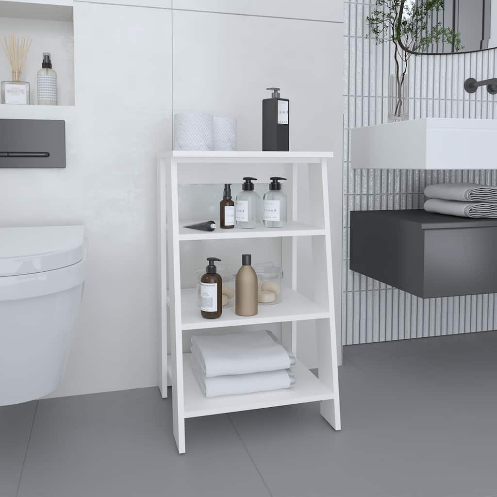 Linen Cabinet 29.7"H, Four Shelves, Vertical, White