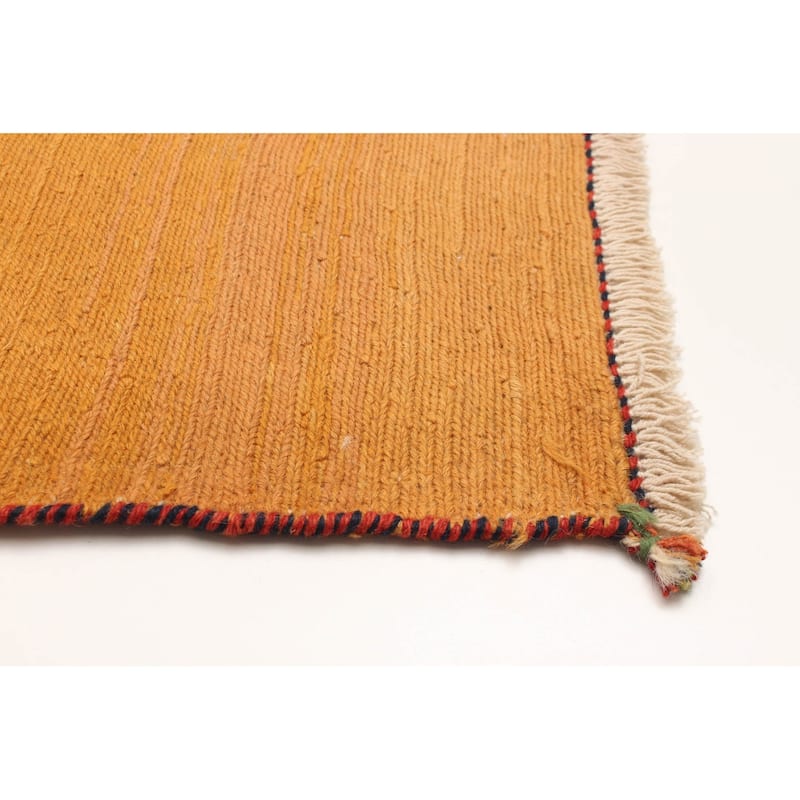 ECARPETGALLERY Flat-Weave Kashkuli Light Orange Wool Tapestry Kilim - 5'5 x 8'4