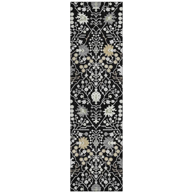 Machine Washable Indoor/ Outdoor Global Traditional Chantille Rug