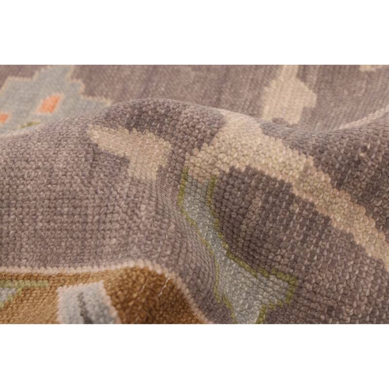 ECARPETGALLERY Hand-knotted Modern Oushak Dark Grey Wool Rug - 9'0 x 11'10