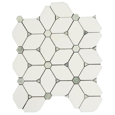 Water Jet Marble Novelty Mosaic Wall & Floor Tile - Case (10 Sheets)