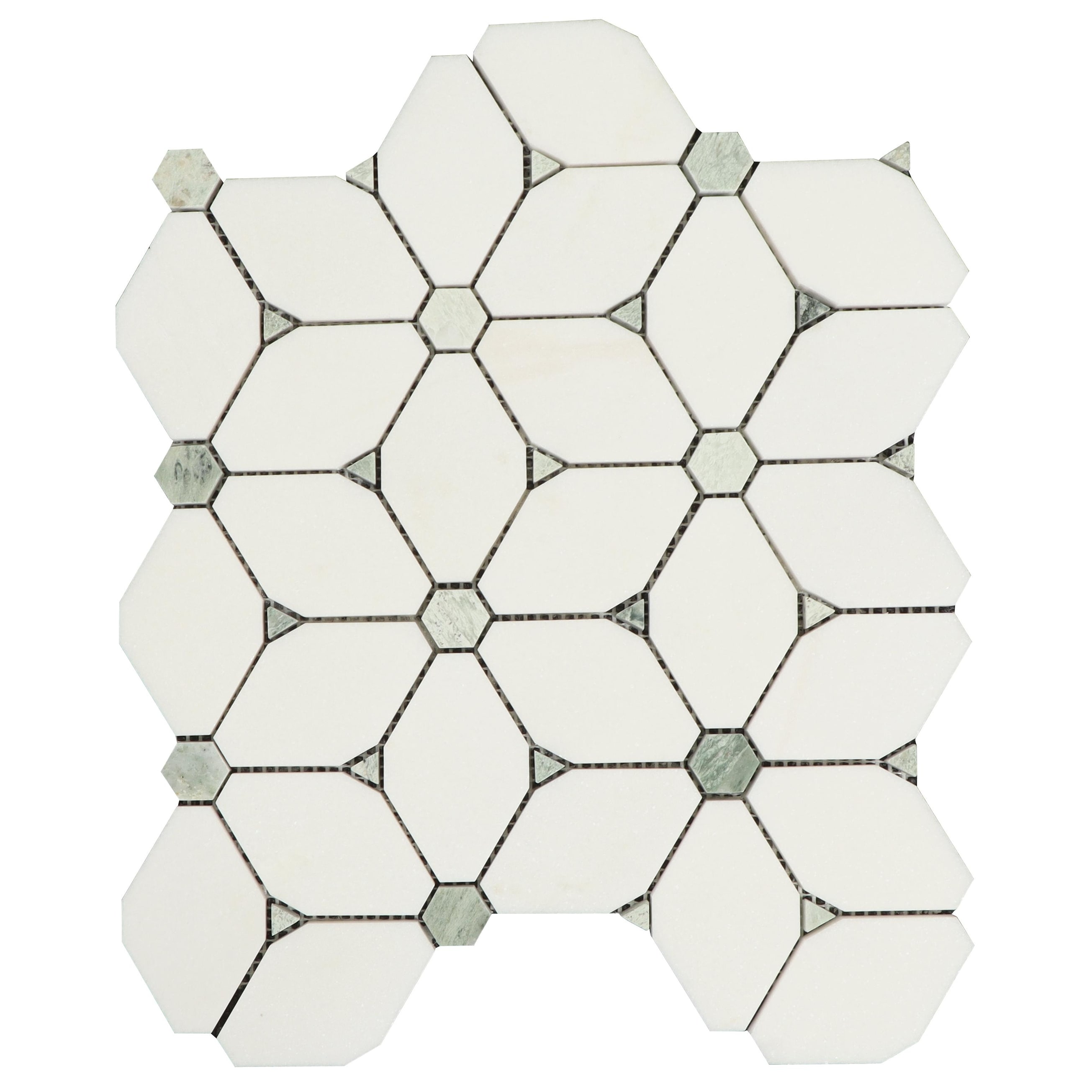 Water Jet Marble Novelty Mosaic Wall & Floor Tile - Case (10 Sheets)