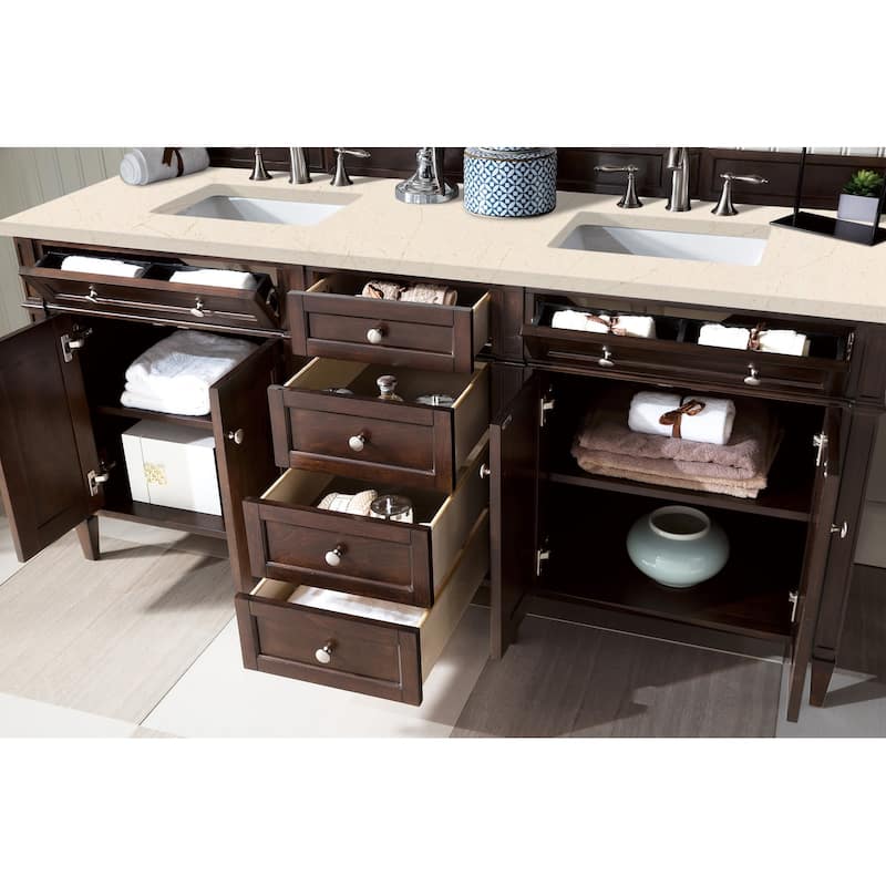 James Martin Vanities Brittany 72" Double Vanity, Burnished Mahogany