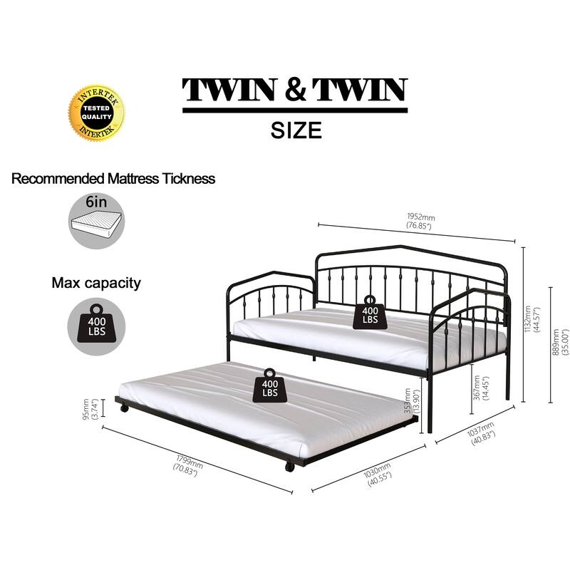 Fox twin daybed with twin trundle For Bedroom