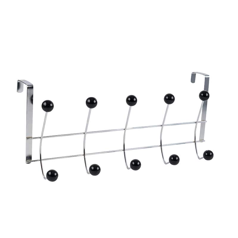 Heavy Duty Silver Over The Door Hanger Hanging Rack 10 Hooks Organizer - Silver