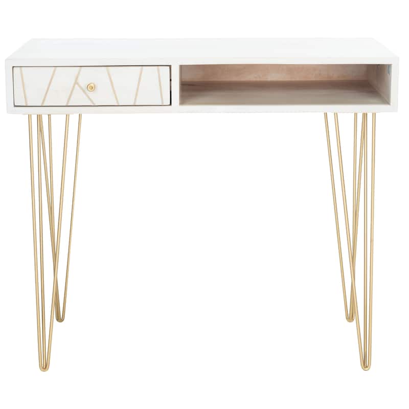 SAFAVIEH Filuta 1-Drawer 1-Shelf Hairpin Leg Desk