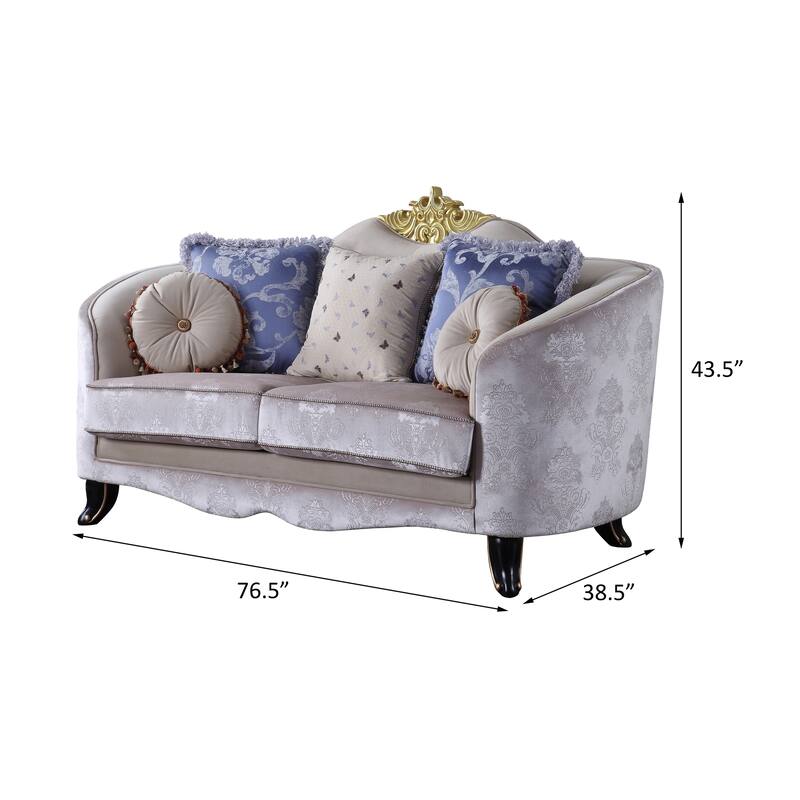 Peralta Cream Arched Backrest Loveseat