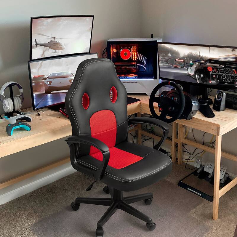 Homall High Back Leather Office Gaming Chair - Red