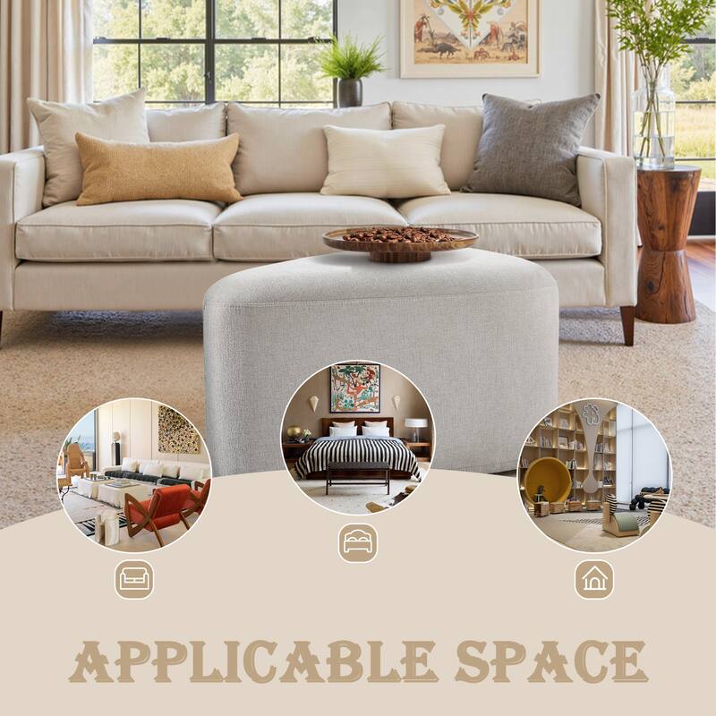 26" Footstools and Ottomans, Modern Fabric Pouf Ottoman