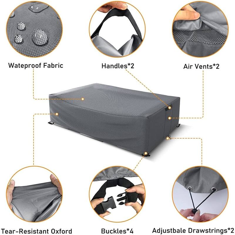 Heavy Duty Patio Furniture Cover Outdoor Rectangular Table and Chair Set Cover Waterproof