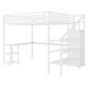preview thumbnail 25 of 32, Metal Loft Bed Frame with Staircase Built-in Wardrobe, Light Strip, Underbed L Shaped Desk, Shelves and Charging Station