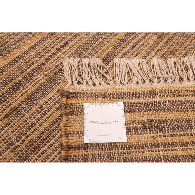 ECARPETGALLERY Flat-Weave Palas Denizli Tan Jute Kilim - 5'5 x 7'5
