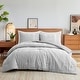 preview thumbnail 14 of 65, 3 Piece Reversible Pintuck Pinch Pleat Bohemia and Tufted Clipped Comforter Set