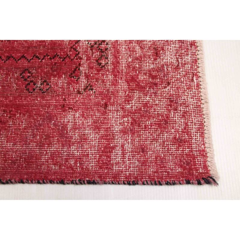 ECARPETGALLERY Hand-knotted Color Transition Dark Magenta Wool Rug - 5'8 x 9'0