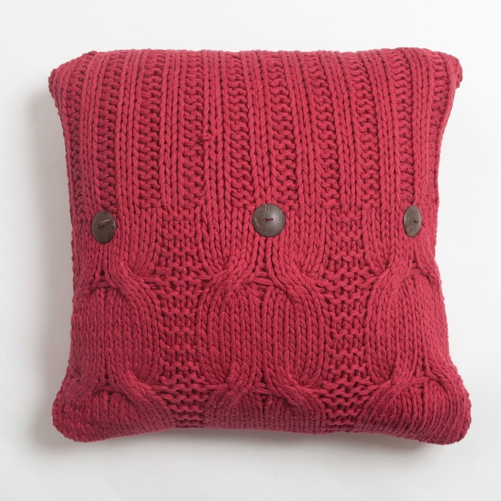 Chima Cable Knit Cotton Throw Pillow