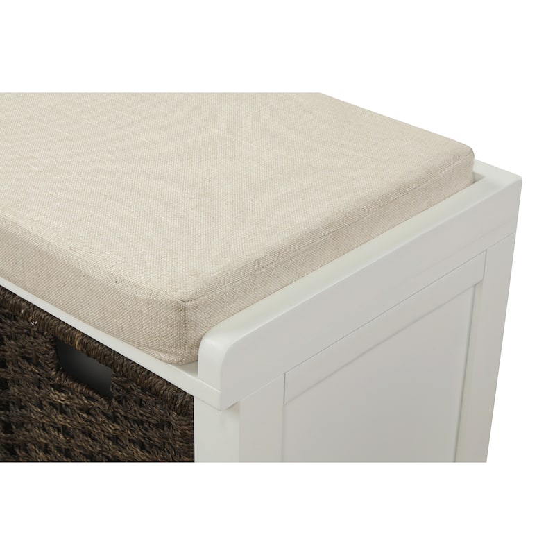 Nestfair Entryway Storage Bench with Cushion and Basket