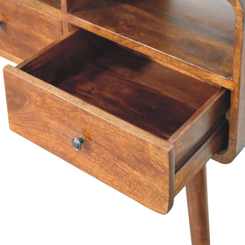 Artisan Furniture Solid Wood Triple Curved Chestnut Console Table