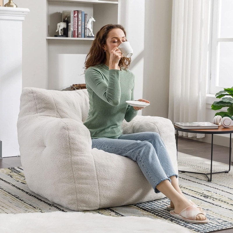 Bean Bag Chair Ultra Soft Fur Sack Fluffy Lazy Sofa Bean Bag