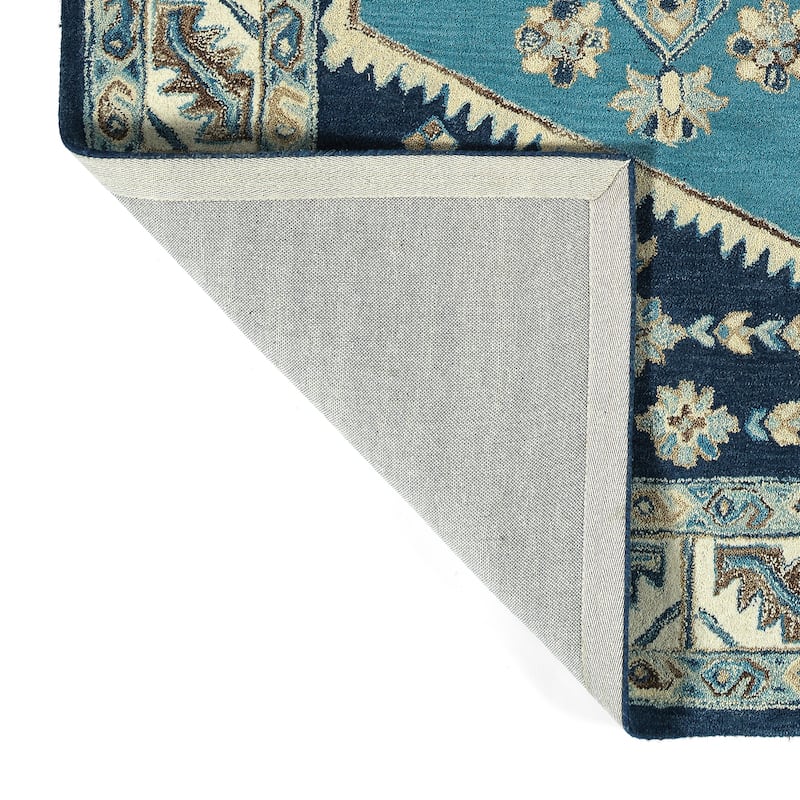 Charlotte Collection Blue Hand Tufted Indoor Area Rug