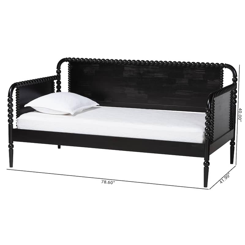 Lucera Bobbin Daybed - Wooden Spindle Bed Frame, Classic Style Sofa Bed for Bedroom or Guest Room