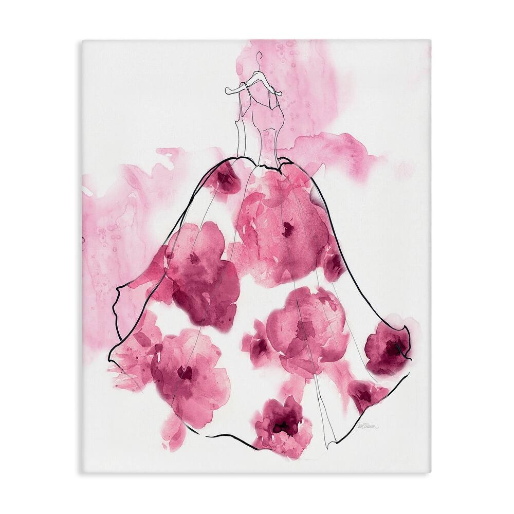 Stupell Alluring Flower Dress Abstraction Canvas Wall Art Design By Carol Robinson