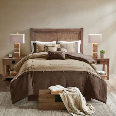 Madison Park Westbrook 7 Piece Faux Suede Comforter Set