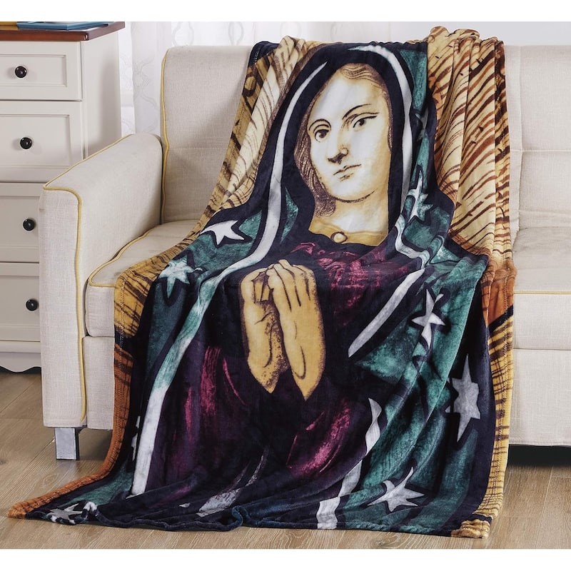 Décor&More Virgin Mary Religious 50" x 70" Oversized Super Soft Microplush Religious Culture Throw Blanket - Throw
