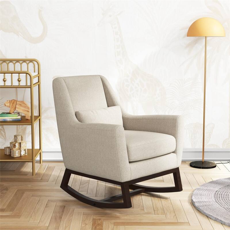 Little Seeds Sophie Mid-Century Rocker with Lumbar Pillow