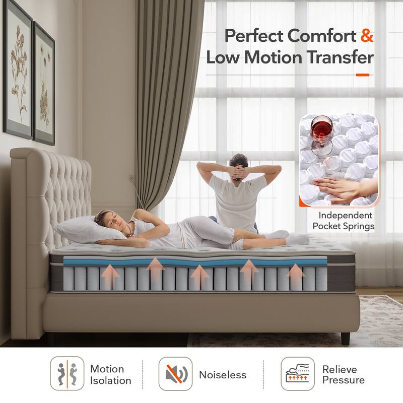 Sweetnight 10 inch Pocket Spring Hybrid Mattress in a Box