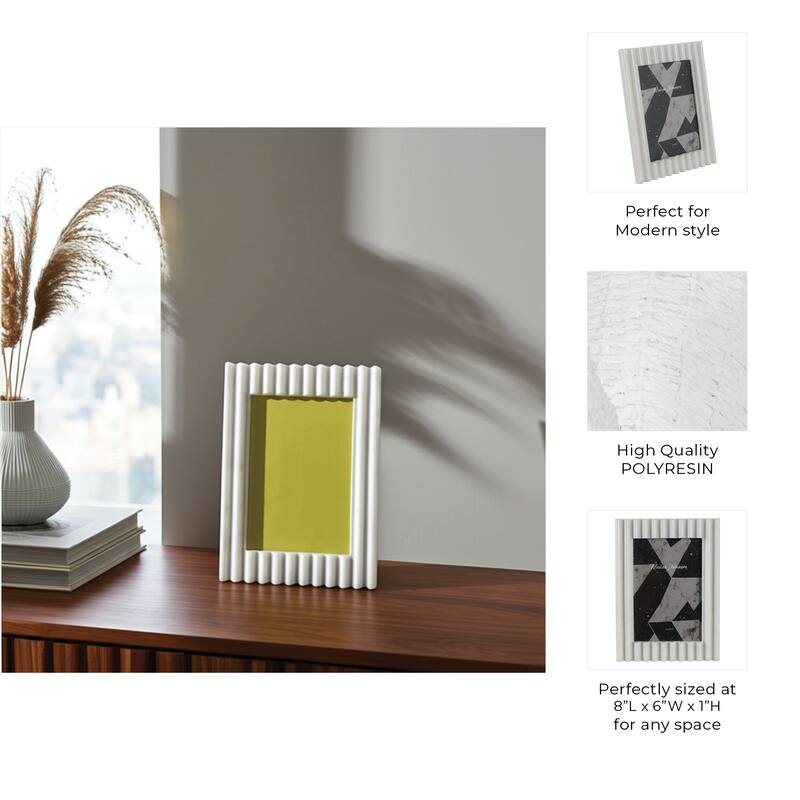 Resin Photo Frame Ribbed Wavy Edge Design Modern Decorative Style