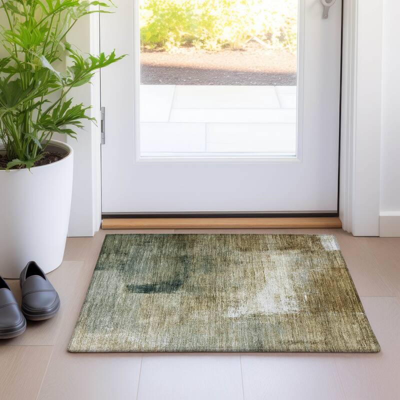 Machine Washable Indoor/ Outdoor Chantille Solid Ombre Rug